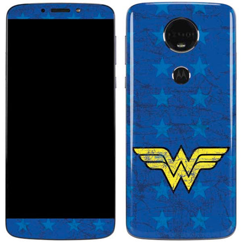 DC Comics Wonder Woman Emblem on Flag Moto E5 Plus Skin