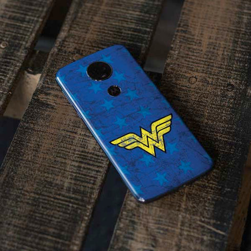 DC Comics Wonder Woman Emblem on Flag Moto E5 Plus Skin