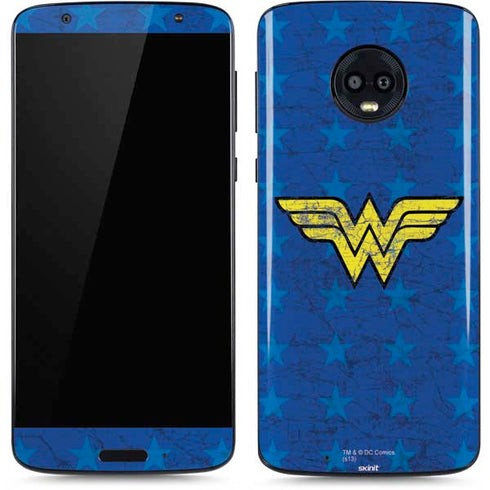 DC Comics Wonder Woman Emblem on Flag Moto G6 Skin