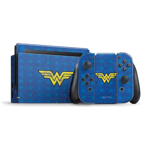 DC Comics Wonder Woman Emblem on Flag Nintendo Switch Bundle Skin