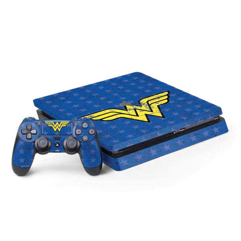 DC Comics Wonder Woman Emblem on Flag PS4 Slim Bundle Skin