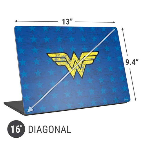 DC Comics Wonder Woman Emblem on Flag Universal Laptop 16in (13 x 9.4in) Skin