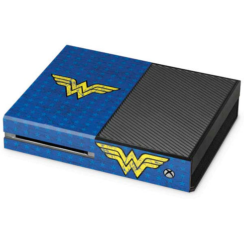 DC Comics Wonder Woman Emblem on Flag Xbox One Console Skin
