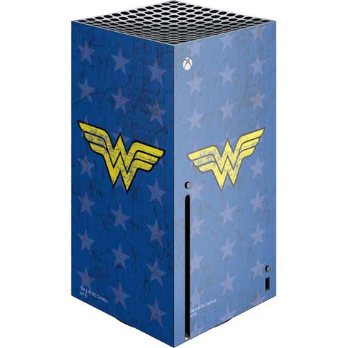 DC Comics Wonder Woman Emblem on Flag Xbox Series X Console Skin