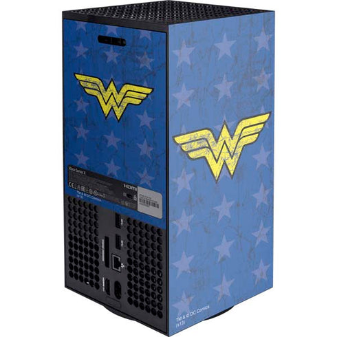 DC Comics Wonder Woman Emblem on Flag Xbox Series X Console Skin