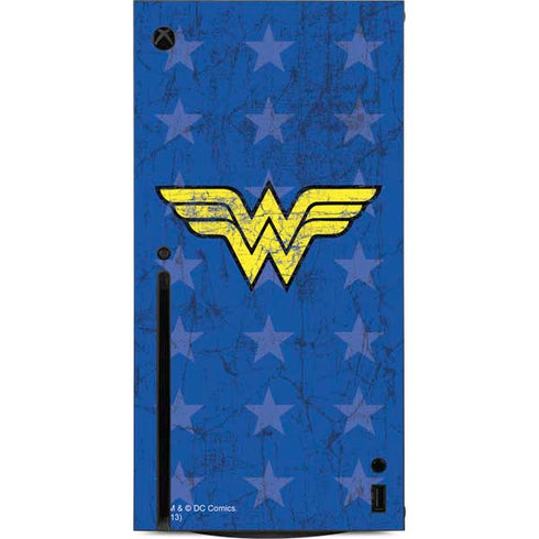 DC Comics Wonder Woman Emblem on Flag Xbox Series X Console Skin
