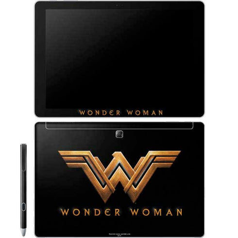 DC Comics Wonder Woman Gold Emblem Galaxy Book 12in Skin
