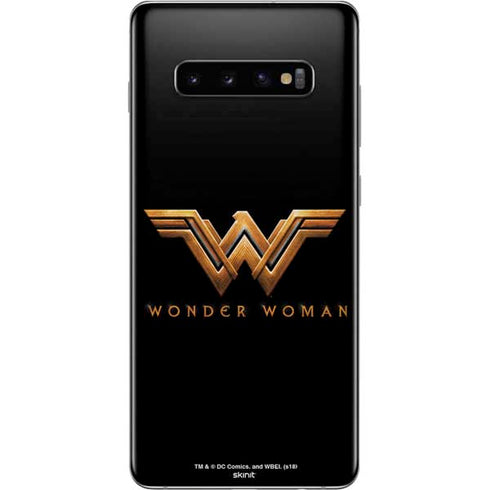 DC Comics Wonder Woman Gold Emblem Galaxy S10 Plus Skin