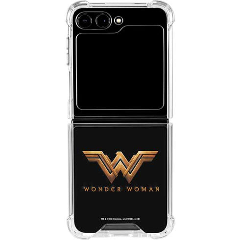 DC Comics Wonder Woman Gold Emblem Galaxy Z Flip5 5G Clear Case