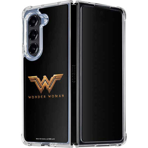 DC Comics Wonder Woman Gold Emblem Galaxy Z Fold5 5G Clear Case
