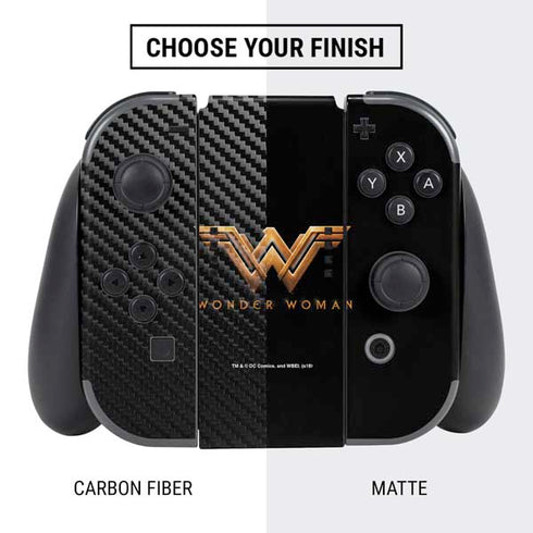 DC Comics Wonder Woman Gold Emblem Nintendo Switch Bundle Skin