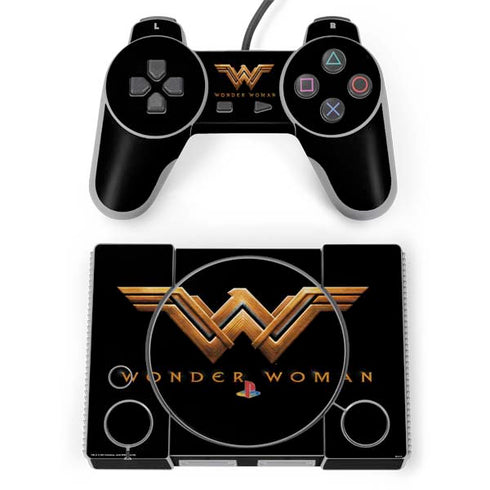 DC Comics Wonder Woman Gold Emblem PlayStation Classic Bundle Skin