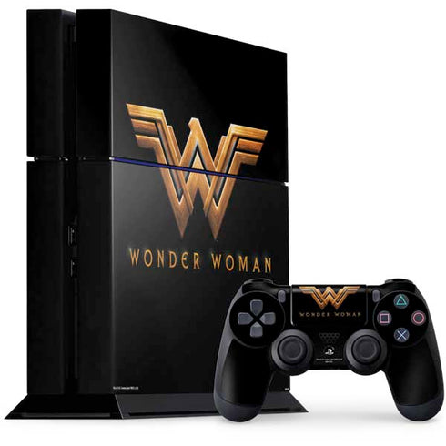 DC Comics Wonder Woman Gold Emblem PS4 Console and Controller Bundle Skin