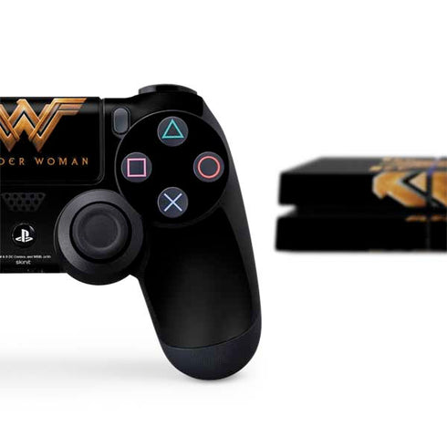 DC Comics Wonder Woman Gold Emblem PS4 Console and Controller Bundle Skin