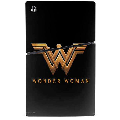 DC Comics Wonder Woman Gold Emblem PS5 Slim Digital Edition Console Skin