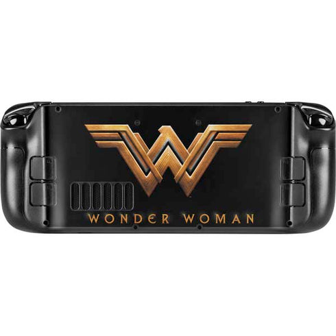 DC Comics Wonder Woman Gold Emblem Steam Deck Handheld Gaming Computer Skin