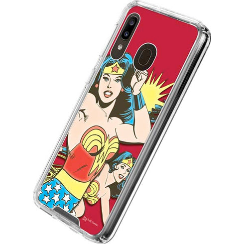DC Comics Wonder Woman Vintage Action pose Galaxy A30 Clear Case