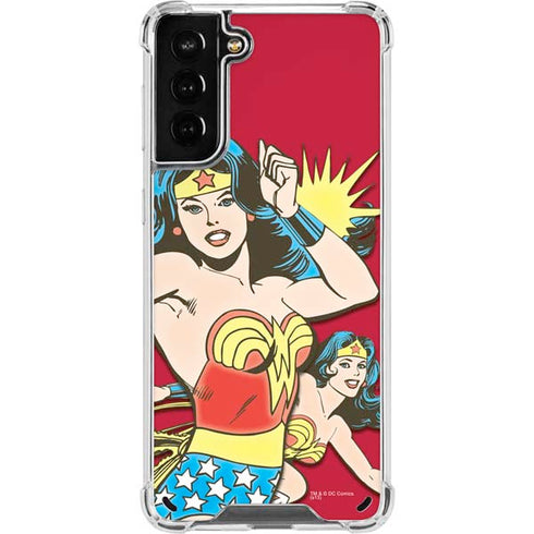 DC Comics Wonder Woman Vintage Action pose Galaxy S21 Plus 5G Clear Case