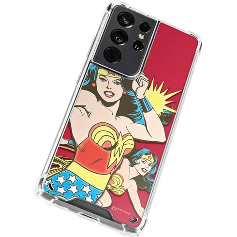 DC Comics Wonder Woman Vintage Action pose Galaxy S21 Ultra 5G Clear Case