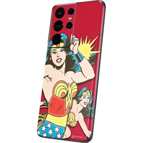 DC Comics Wonder Woman Vintage Action pose Galaxy S21 Ultra 5G Skin