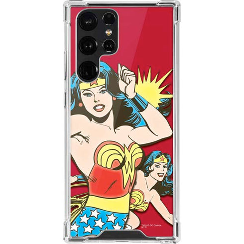 DC Comics Wonder Woman Vintage Action pose Galaxy S22 Ultra Clear Case