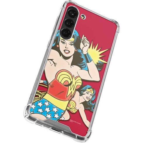 DC Comics Wonder Woman Vintage Action pose Galaxy S23 Plus Clear Case