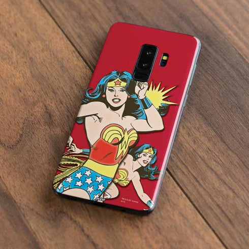 DC Comics Wonder Woman Vintage Action pose Galaxy S9 Plus Skin