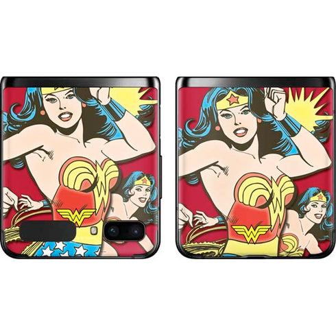 DC Comics Wonder Woman Vintage Action pose Galaxy Z Flip Skin
