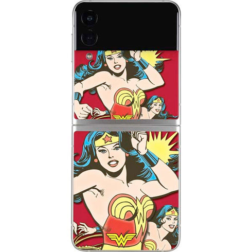 DC Comics Wonder Woman Vintage Action pose Galaxy Z Flip3 5G Skin