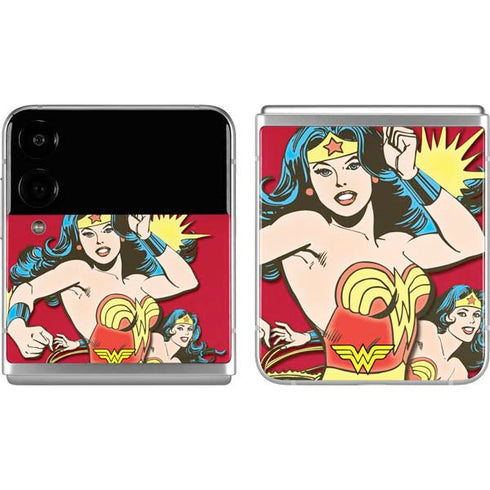 DC Comics Wonder Woman Vintage Action pose Galaxy Z Flip4 5G Skin