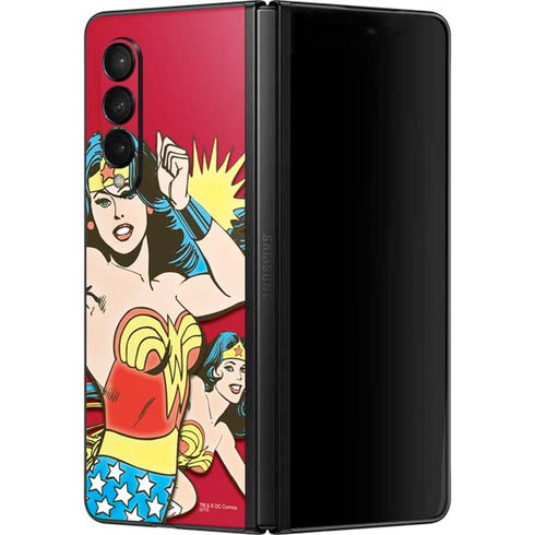 DC Comics Wonder Woman Vintage Action pose Galaxy Z Fold3 5G Skin