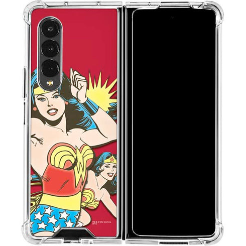DC Comics Wonder Woman Vintage Action pose Galaxy Z Fold4 5G Clear Case