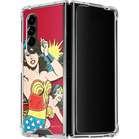 DC Comics Wonder Woman Vintage Action pose Galaxy Z Fold4 5G Clear Case