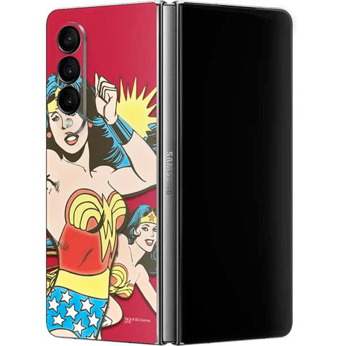 DC Comics Wonder Woman Vintage Action pose Galaxy Z Fold4 5G Skin