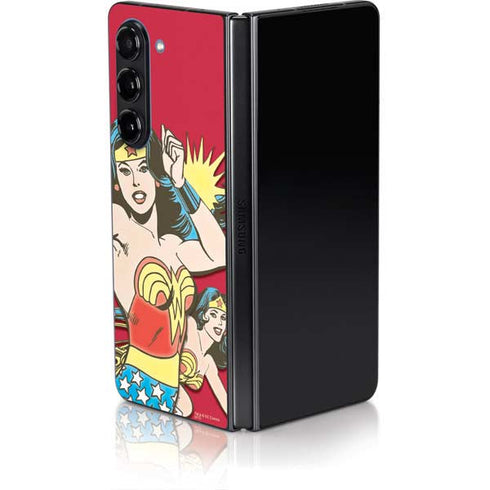 DC Comics Wonder Woman Vintage Action pose Galaxy Z Fold5 5G Skin