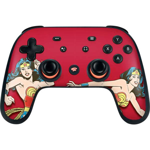 DC Comics Wonder Woman Vintage Action pose Google Stadia Controller Skin