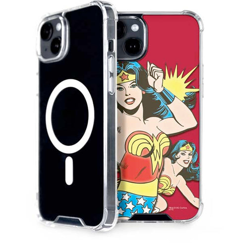 DC Comics Wonder Woman Vintage Action pose iPhone 15 MagSafe Case