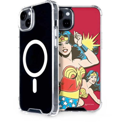 DC Comics Wonder Woman Vintage Action pose iPhone 14 Plus MagSafe Case