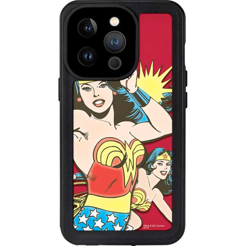 DC Comics Wonder Woman Vintage Action pose iPhone 14 Pro Waterproof Case