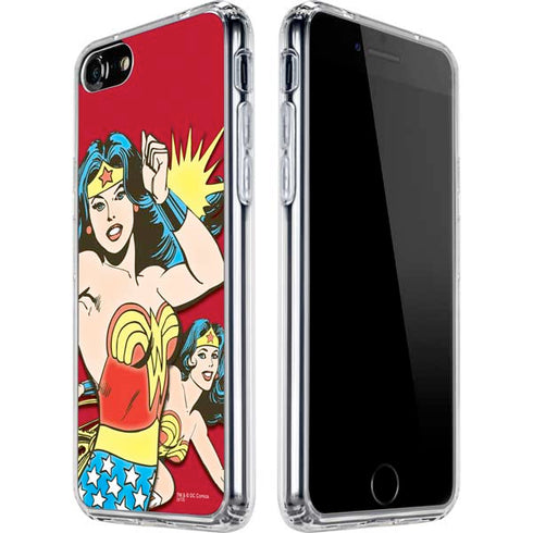 DC Comics Wonder Woman Vintage Action pose iPhone SE (2nd & 3rd Gen) Clear Case