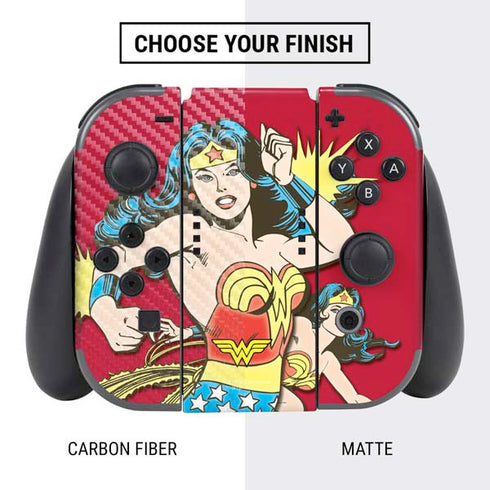 DC Comics Wonder Woman Vintage Action pose Nintendo Switch Bundle Skin