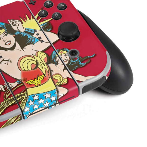 DC Comics Wonder Woman Vintage Action pose Nintendo Switch OLED (2021) Skin