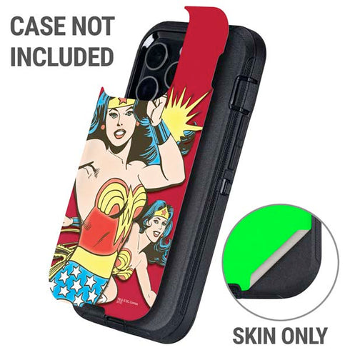 DC Comics Wonder Woman Vintage Action pose Otterbox Defender iPhone Skin