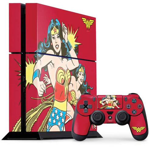 DC Comics Wonder Woman Vintage Action pose PS4 Console and Controller Bundle Skin