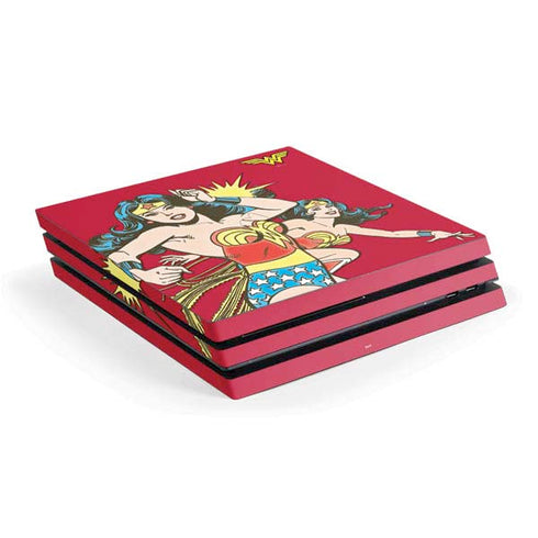DC Comics Wonder Woman Vintage Action pose PS4 Pro Console Skin