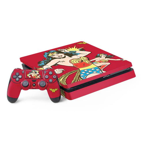 DC Comics Wonder Woman Vintage Action pose PS4 Slim Bundle Skin