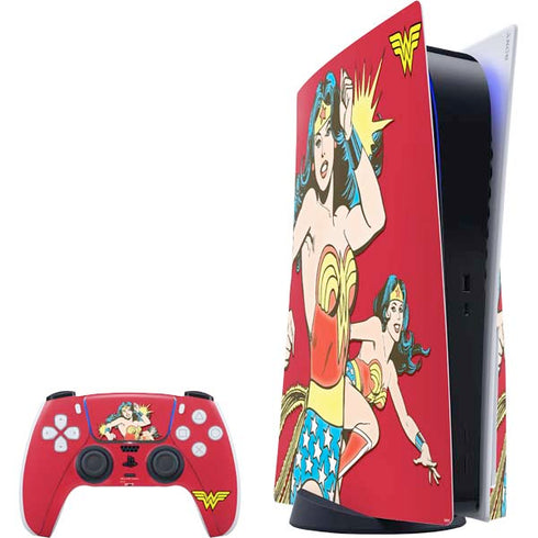 DC Comics Wonder Woman Vintage Action pose PS5 Bundle Skin