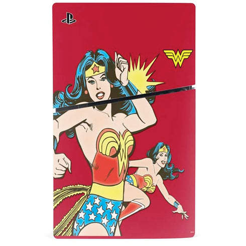 DC Comics Wonder Woman Vintage Action pose PS5 Slim Disk Bundle Skin