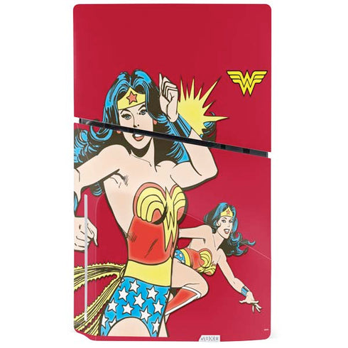 DC Comics Wonder Woman Vintage Action pose PS5 Slim Disk Bundle Skin