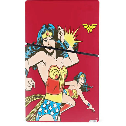 DC Comics Wonder Woman Vintage Action pose PS5 Slim Digital Edition Bundle Skin